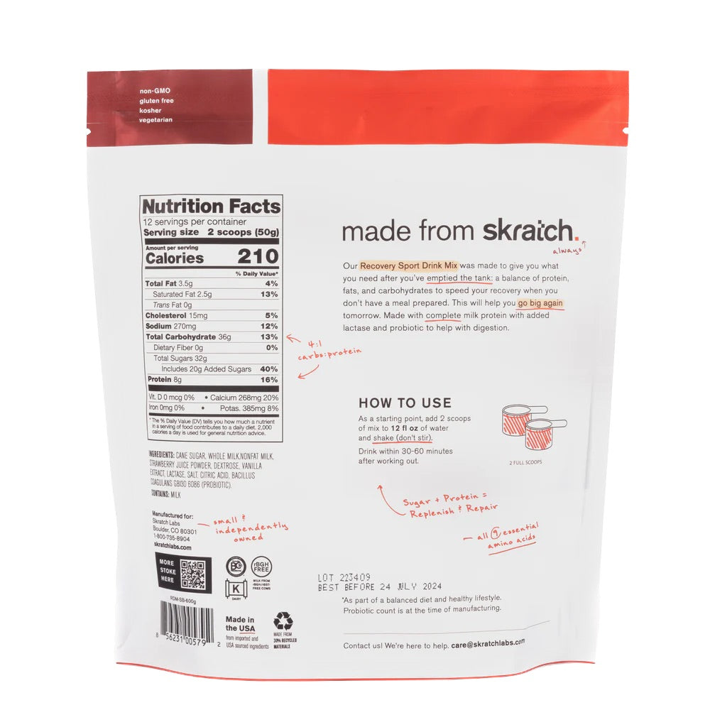 SKRATCH RECOVERY 12 SERVING BAG-STRAWBERRIES AND CREAM