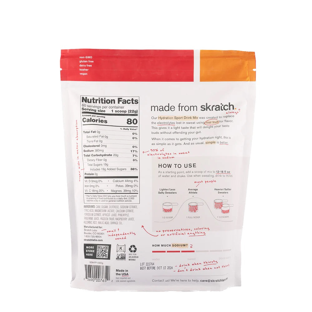 SKRATCH HYDRATION 60 SERVING BAG-FRUIT PUNCH