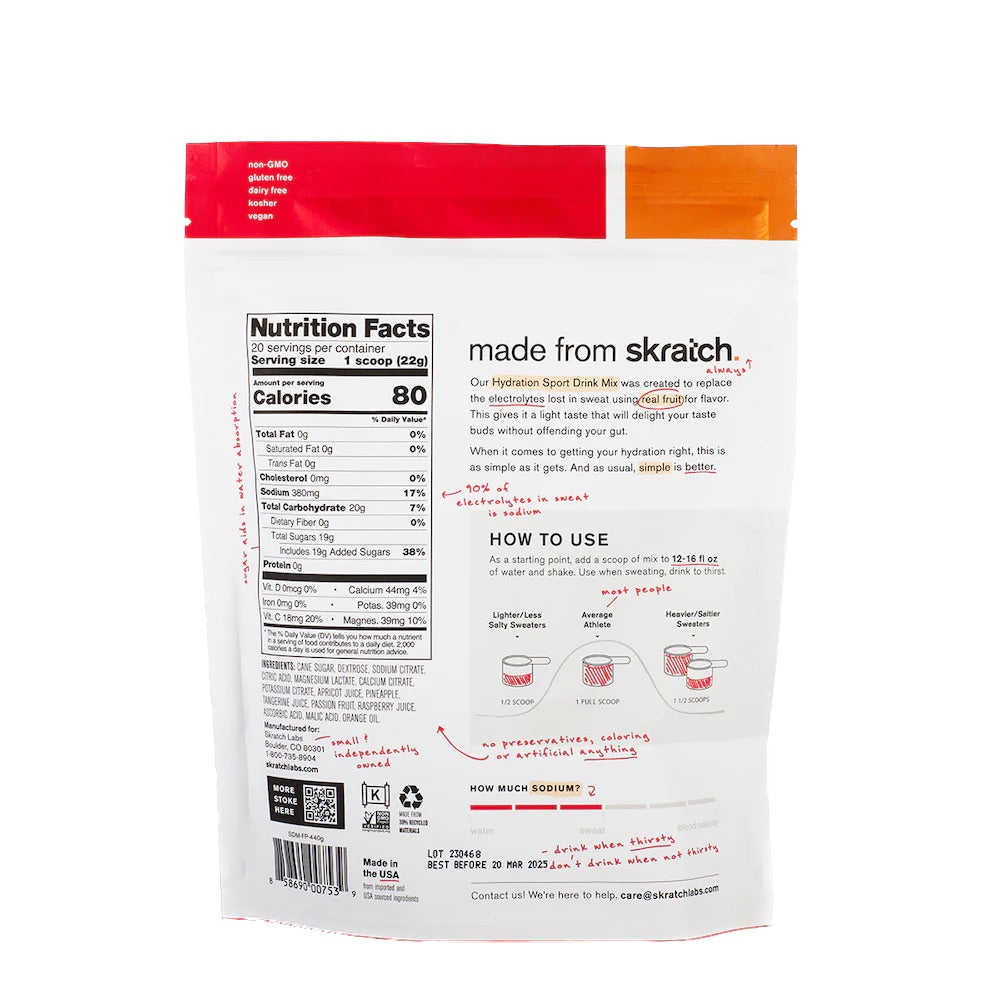 SKRATCH HYDRATION 20 SERVING BAG-FRUIT PUNCH