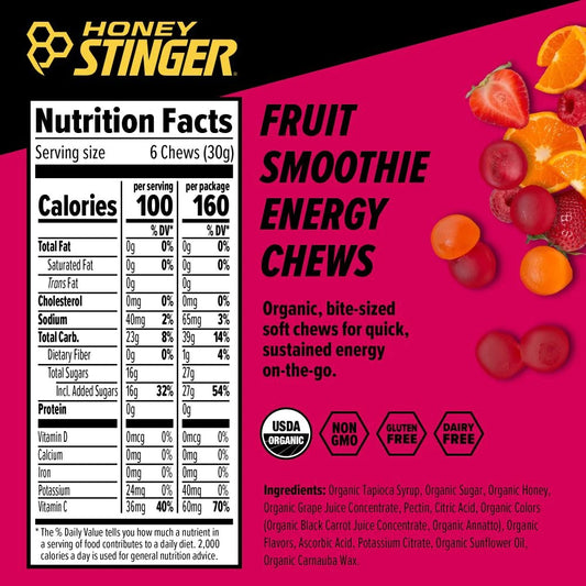 HONEY STINGER CHEWS-FRUIT SMOOTHIE
